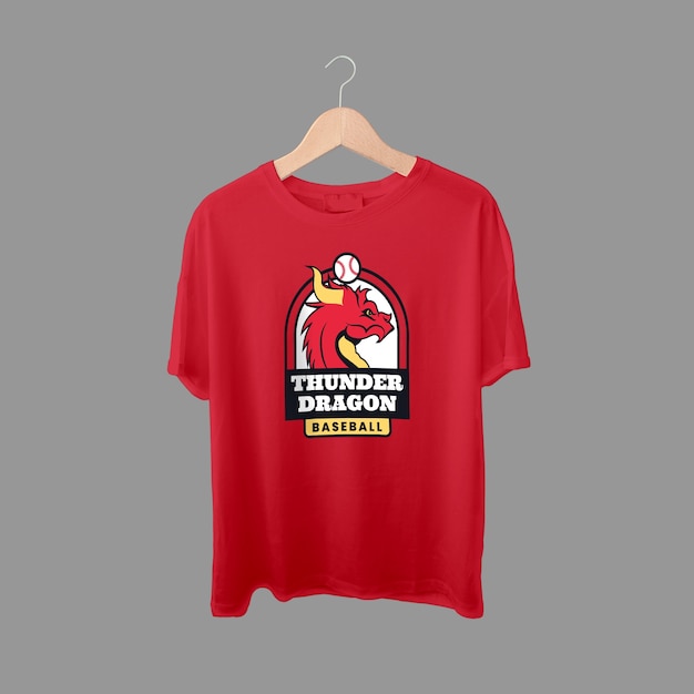 Duotone thunder dragons baseball t-shirt design