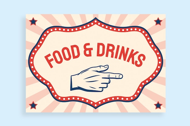 Free Vector duotone vintage circus food & drinks sign template