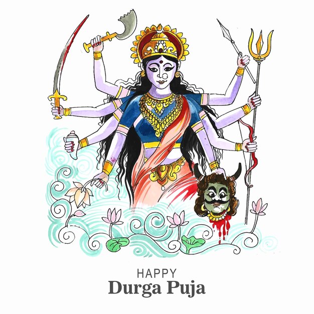 Durga puja festival greeting card background