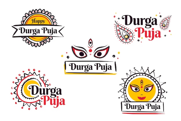 Durga-puja labels collection