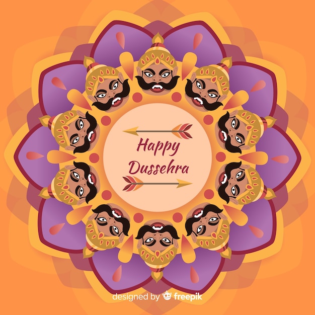 Free Vector dussehra background hand drawn style