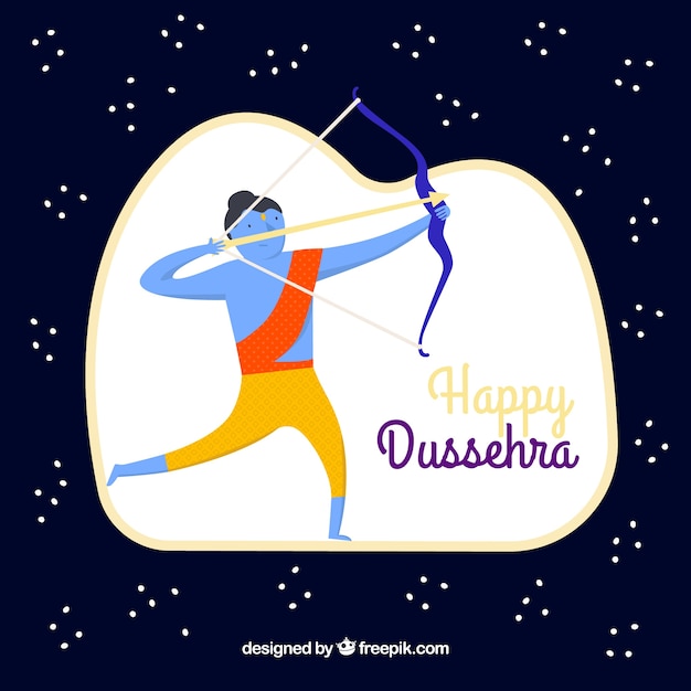 Free Vector dussehra composition with flat design