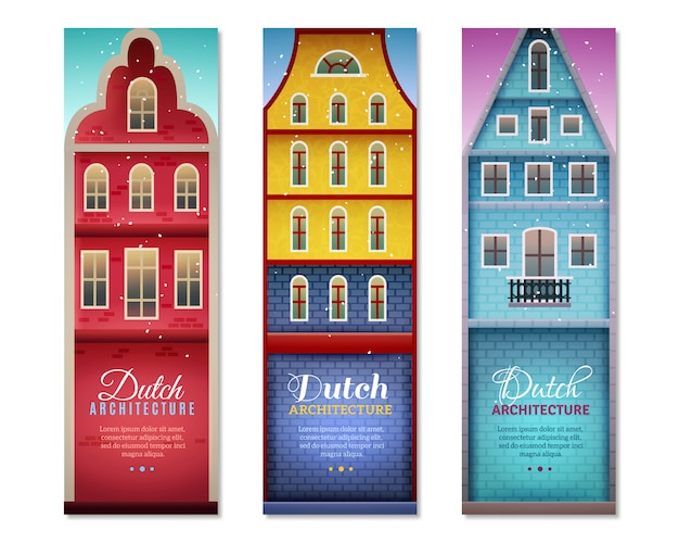 Dutch Houses Travel Vertical Banners