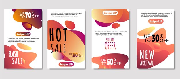 Dynamic abstract fluid mobile for sale banners Sale banner template design Mega sale special offer set design for flyer gift card Poster on wall coverbook banner social media