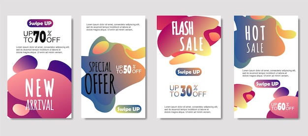 Dynamic abstract fluid mobile for sale banners Sale banner template design Mega sale special offer set design for flyer gift card Poster on wall coverbook banner social media