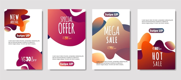 Dynamic abstract fluid mobile for sale banners Sale banner template design Mega sale special offer set design for flyer gift card Poster on wall coverbook banner social media