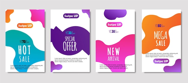 Dynamic abstract fluid mobile for sale banners Sale banner template design Mega sale special offer set design for flyer gift card Poster on wall coverbook banner social media