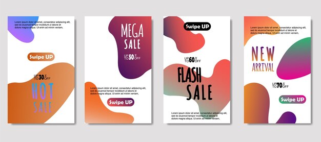 Dynamic abstract fluid mobile for sale banners Sale banner template design Mega sale special offer set design for flyer gift card Poster on wall coverbook banner social media