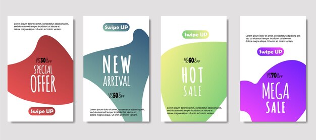 Dynamic abstract fluid mobile for sale banners Sale banner template design Mega sale special offer set design for flyer gift card Poster on wall coverbook banner social media