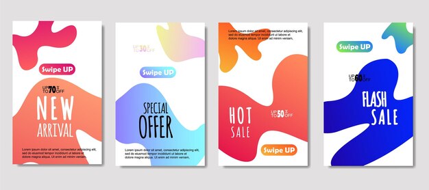 Dynamic abstract fluid mobile for sale banners Sale banner template design Mega sale special offer set design for flyer gift card Poster on wall coverbook banner social media