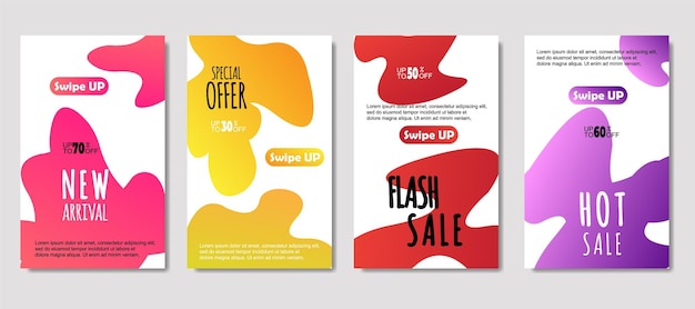 Dynamic abstract fluid mobile for sale banners Sale banner template design Mega sale special offer set design for flyer gift card Poster on wall coverbook banner social media