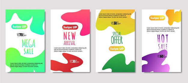 Dynamic abstract fluid mobile for sale banners Sale banner template design Mega sale special offer set design for flyer gift card Poster on wall coverbook banner social media