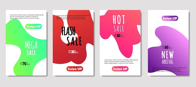 Dynamic abstract fluid mobile for sale banners Sale banner template design Mega sale special offer set design for flyer gift card Poster on wall coverbook banner social media