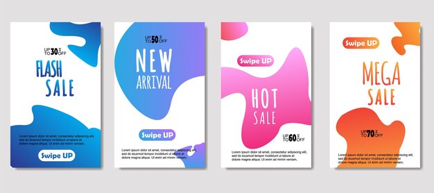 Dynamic abstract fluid mobile for sale banners Sale banner template design Mega sale special offer set design for flyer gift card Poster on wall coverbook banner social media