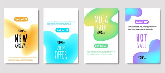 Dynamic abstract fluid mobile for sale banners Sale banner template design Mega sale special offer set design for flyer gift card Poster on wall coverbook banner social media