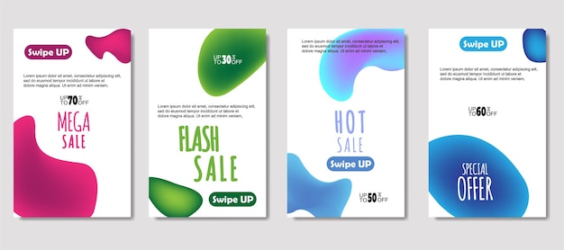 Dynamic abstract fluid mobile for sale banners Sale banner template design Mega sale special offer set design for flyer gift card Poster on wall coverbook banner social media