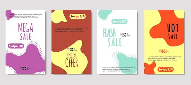 Dynamic abstract fluid mobile for sale banners Sale banner template design Mega sale special offer set design for flyer gift card Poster on wall coverbook banner social media