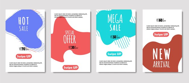 Dynamic abstract fluid mobile for sale banners Sale banner template design Mega sale special offer set design for flyer gift card Poster on wall coverbook banner social media