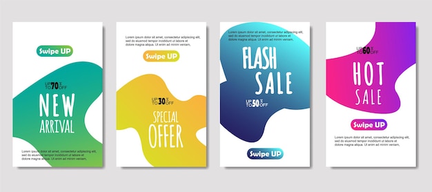 Dynamic abstract fluid mobile for sale banners Sale banner template design Mega sale special offer set design for flyer gift card Poster on wall coverbook banner social media