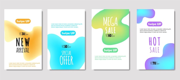 Dynamic abstract fluid mobile for sale banners Sale banner template design Mega sale special offer set design for flyer gift card Poster on wall coverbook banner social media