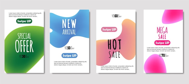 Dynamic abstract fluid mobile for sale banners Sale banner template design Mega sale special offer set design for flyer gift card Poster on wall coverbook banner social media