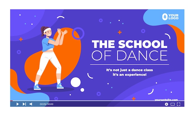 Free Vector dynamic dance school youtube thumbnail