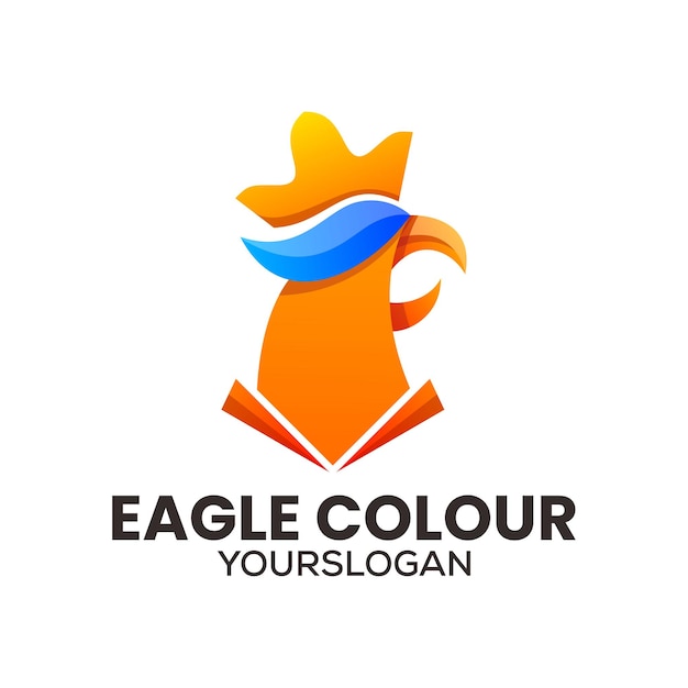 Free vector eagle king gradient icon logo design