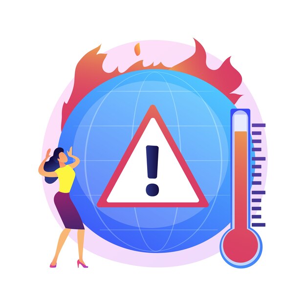 Earth climate change, temperature increase, global warming. Multiple fires, flora and fauna destruction, planet wildlife and humankind damage.