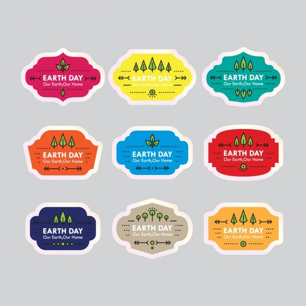 Earth day labels collection