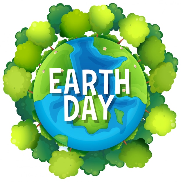 Free vector earth day poster with trees