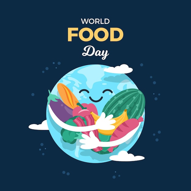 Earth hugging vegetables and fruits on world food day