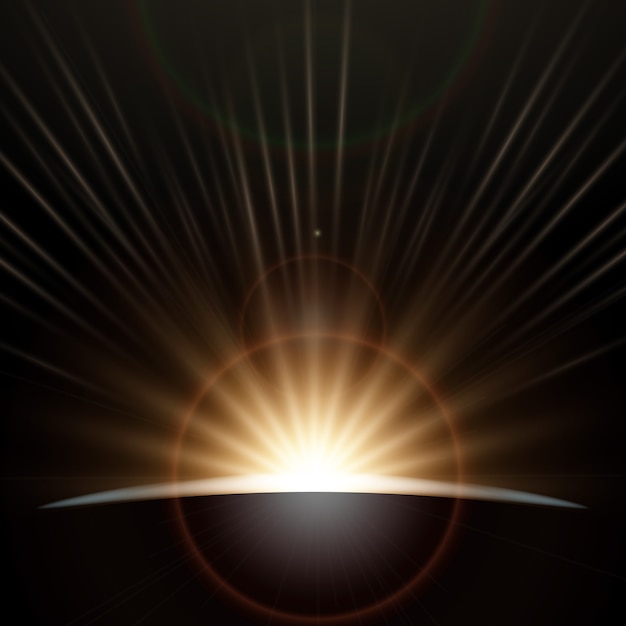 Free Vector earth sunrise light effect