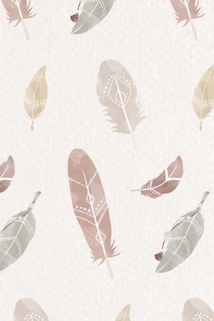 Free vector earth tone bohemian feather background