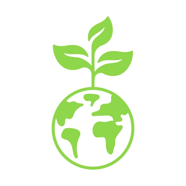 Free vector earth with plant