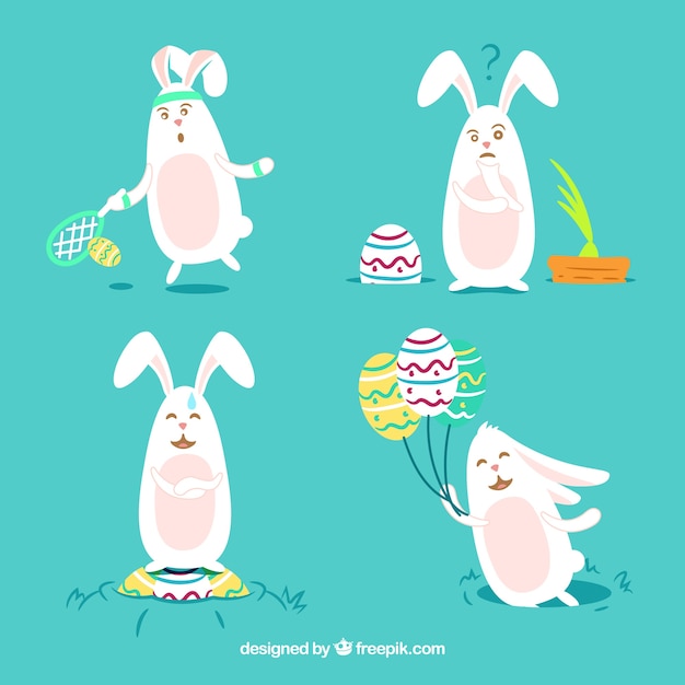 Free Vector easter bunny collection