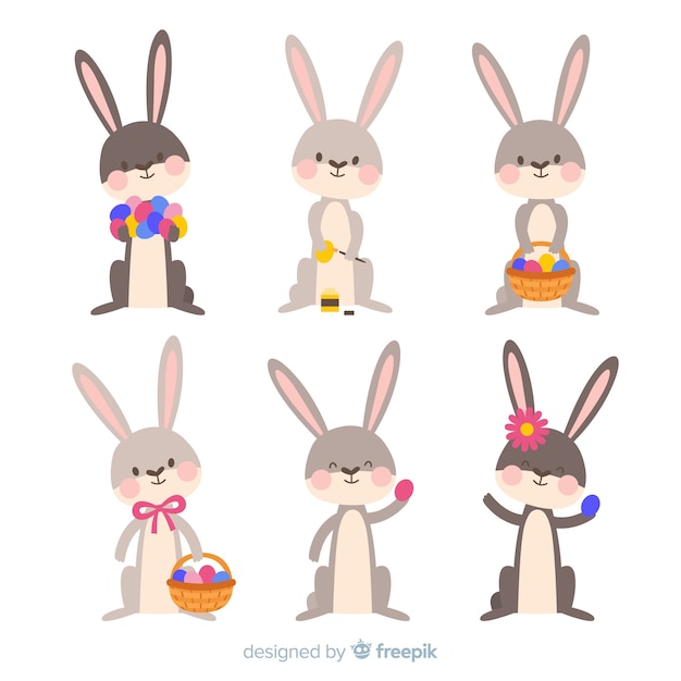 Free Vector easter bunny collection