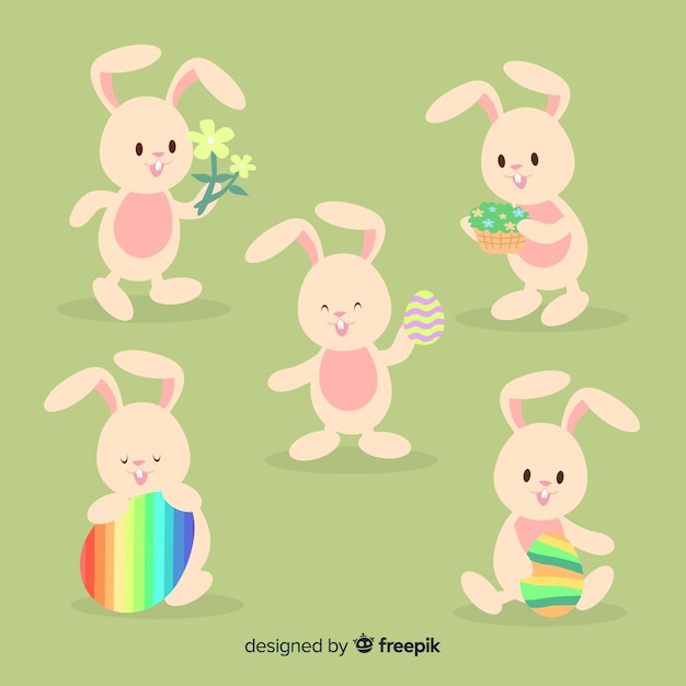 Free Vector easter bunny collection