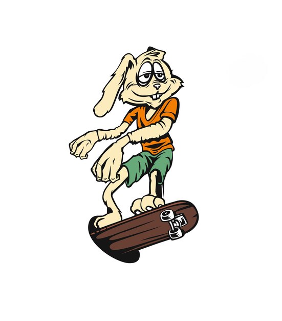 Easter Bunny with Skateboard Banner Template