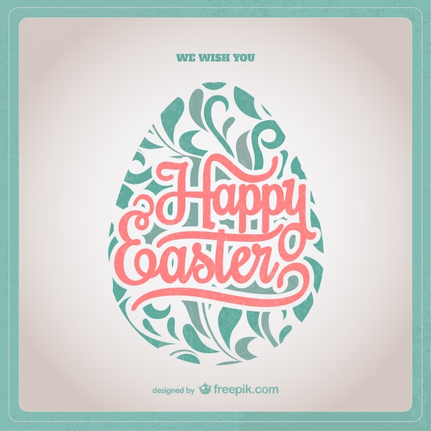 Free Vector easter card with ornamental egg