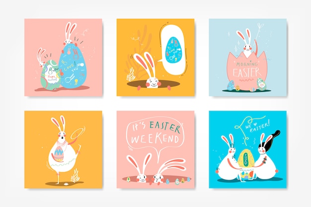 Free Vector easter celebration illustration collection