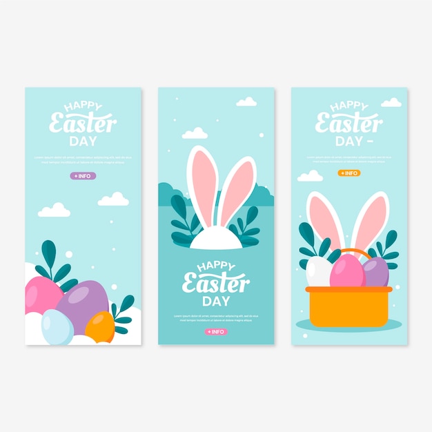 Easter day banners in flat design