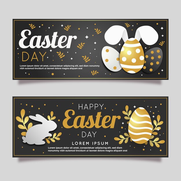 Easter day banners in flat design