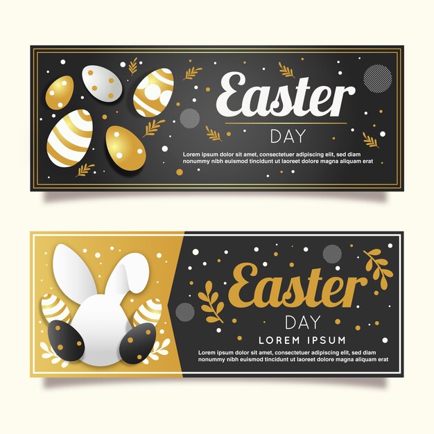 Easter day banners in flat design