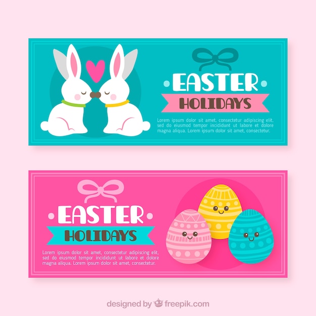 Free Vector easter day banners