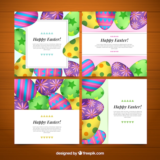 Free Vector easter day cards collection in realistic style