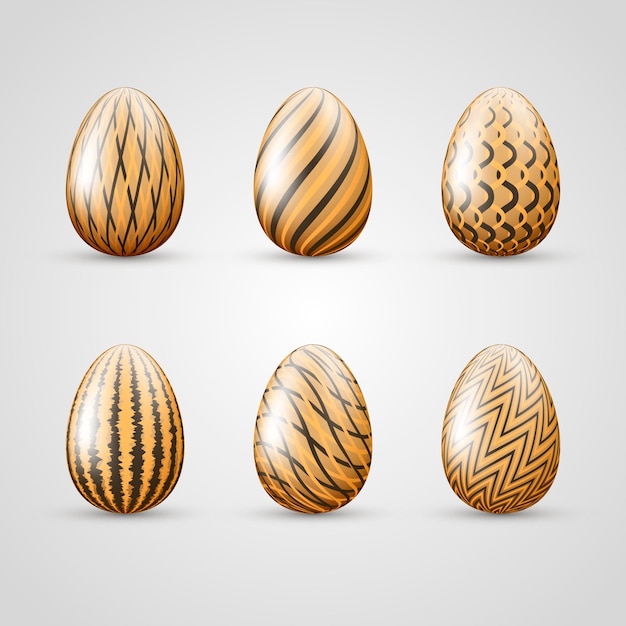 Free vector easter day different eggs set