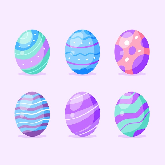 Free Vector easter day egg collection in flat design