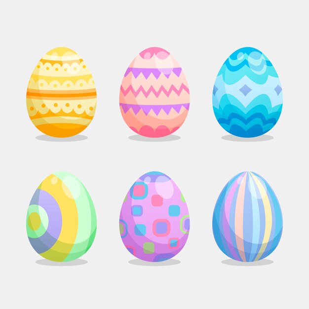 Easter day egg collection in flat design