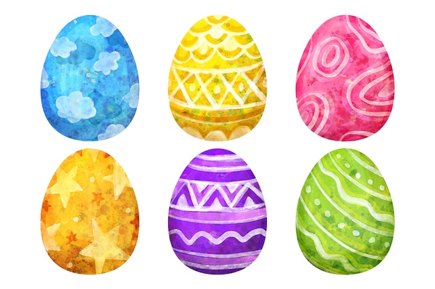 Easter day egg collection watercolor style