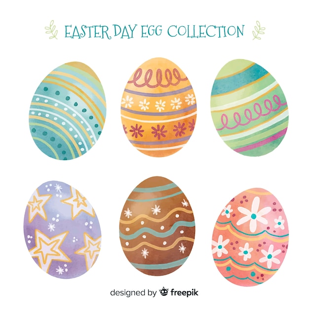 Free Vector easter day egg collection